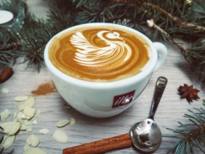a festive chestnut praline latte made at home