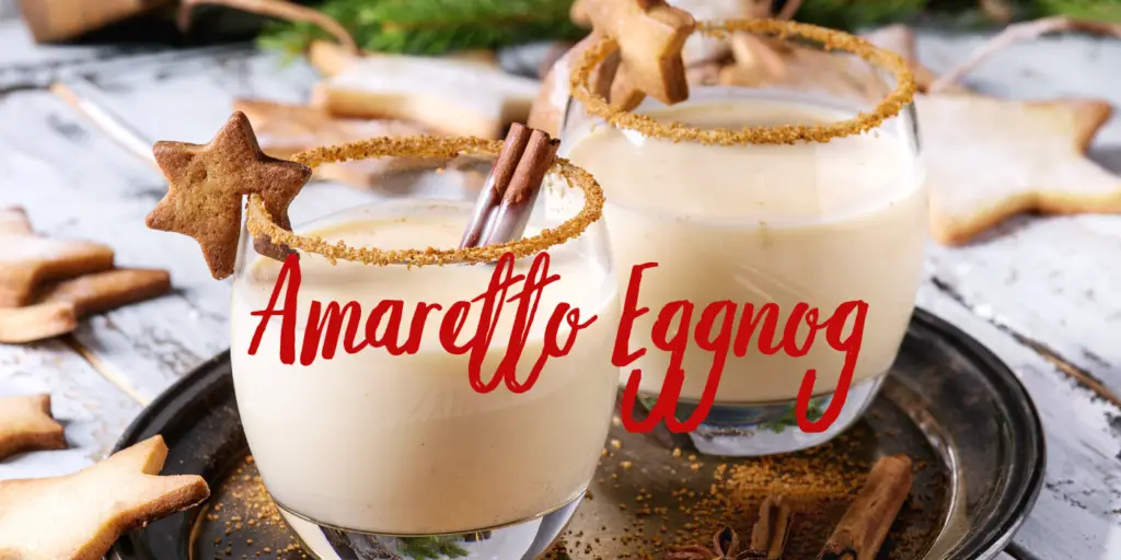 two glasses of amaretto eggnog