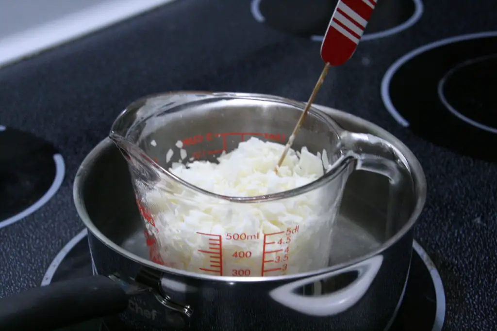 melting soy wax in a double boiler