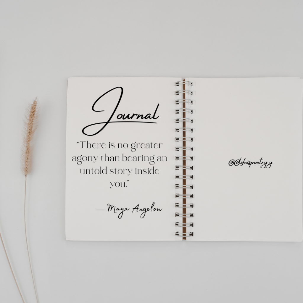 a photo of a book that says 'journal' with a quote