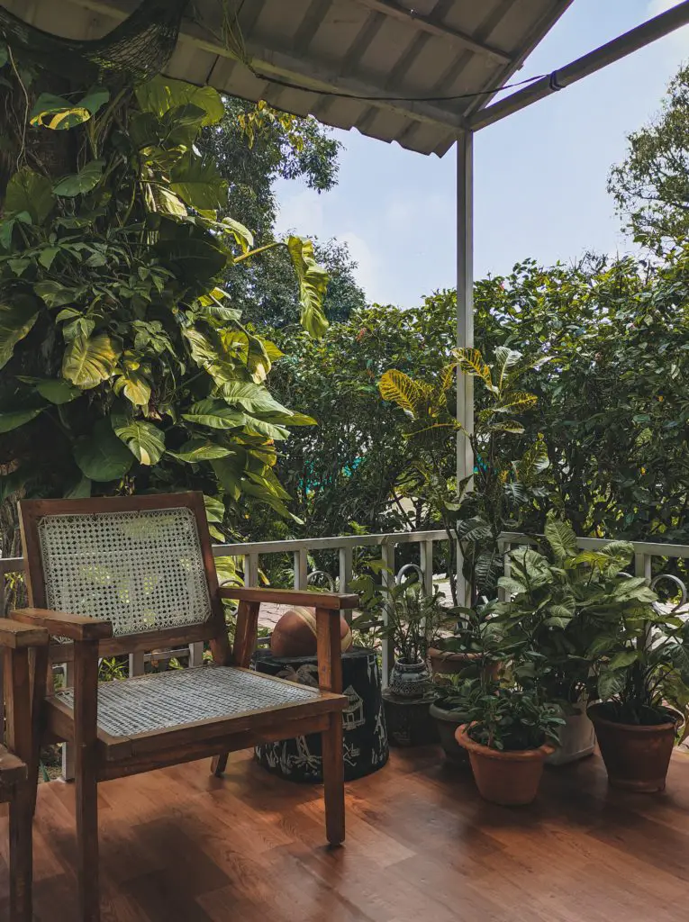 cottagecore garden on an apartment balcony