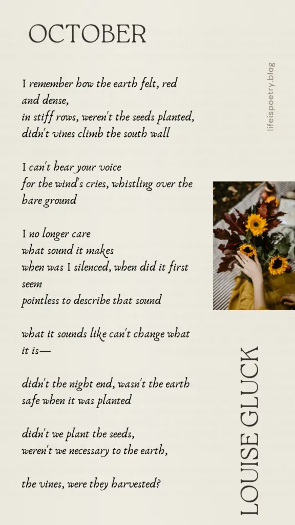 Autumn poem by Mary Louise Gluck