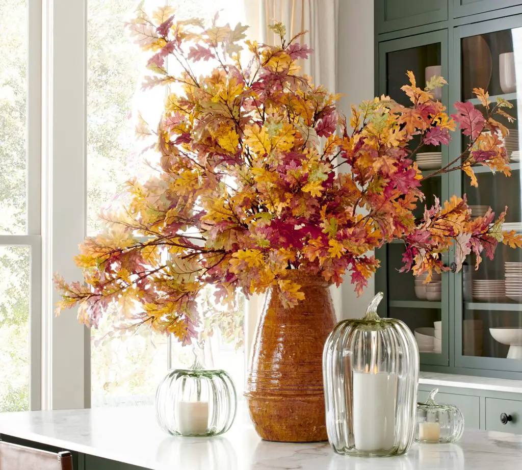 A beautiful arrangement of faux autumn oak branches from PotteryBarn.